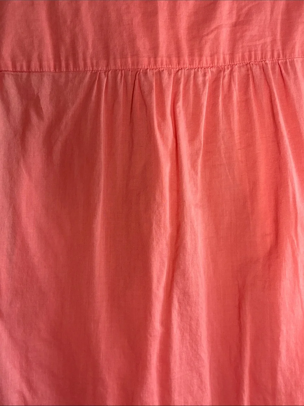 J. Crew Coral Pink Embroidered Button-Front Sleeveless Top